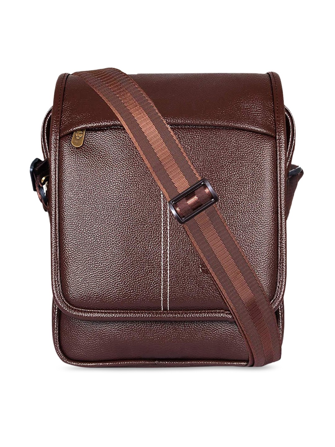 

THE CLOWNFISH Women Brown Leather Structured Sling Bag