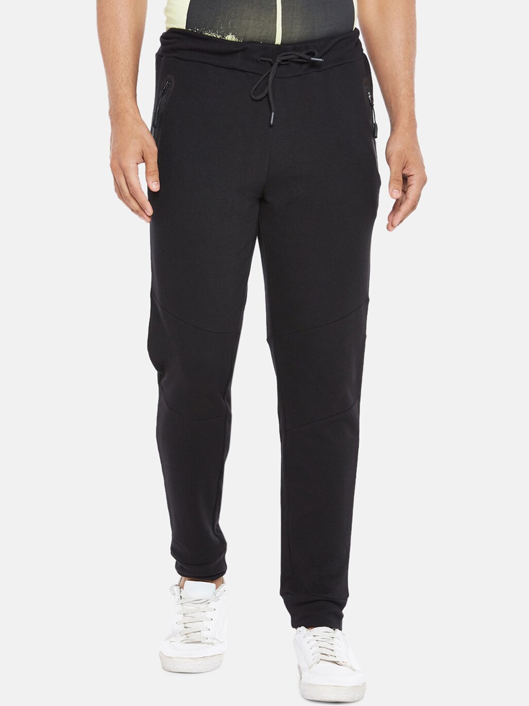 

People Men Black Mid Rise Solid Joggers