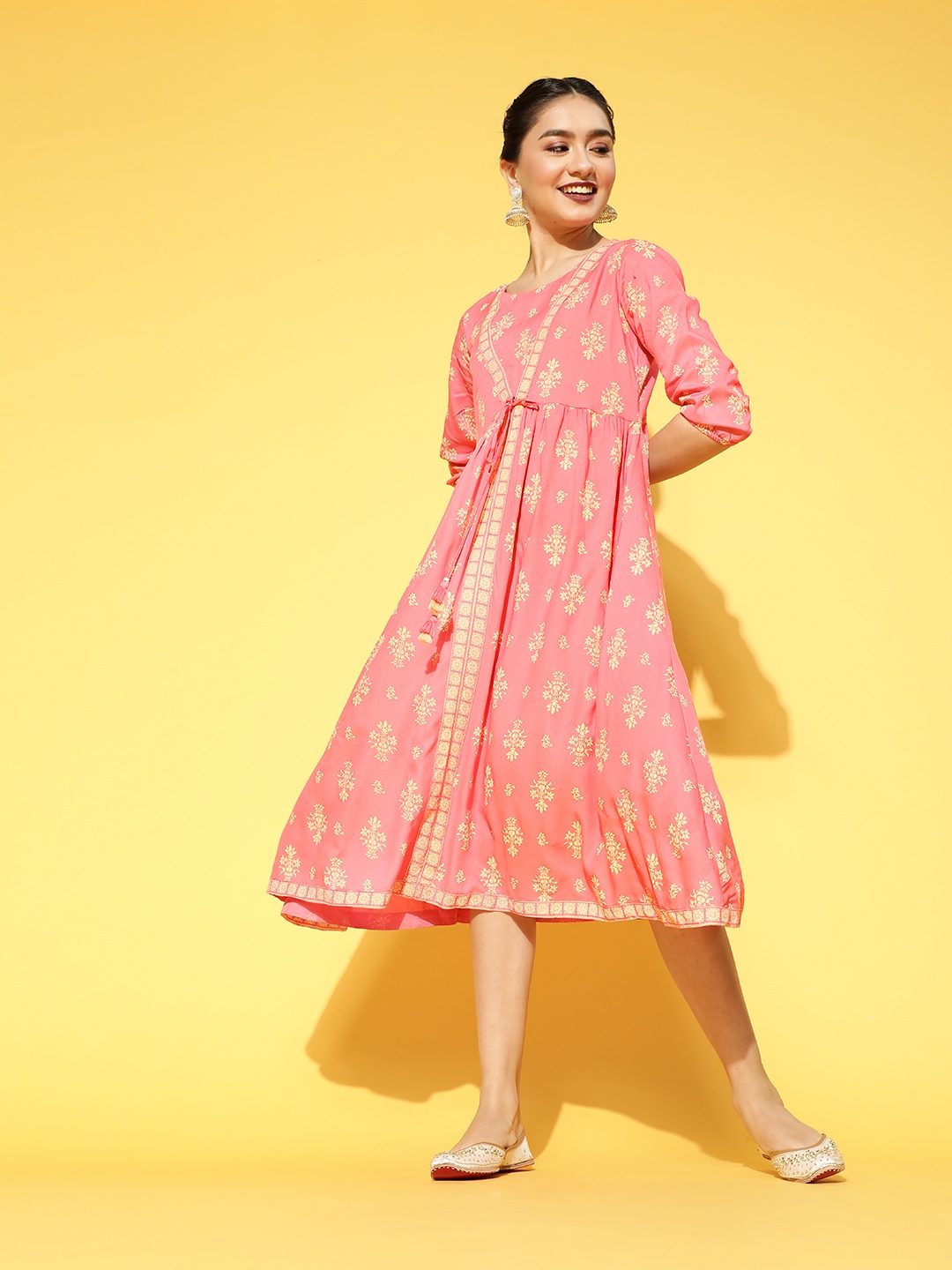 

Sangria Pretty Pink Viscose Rayon Kurta