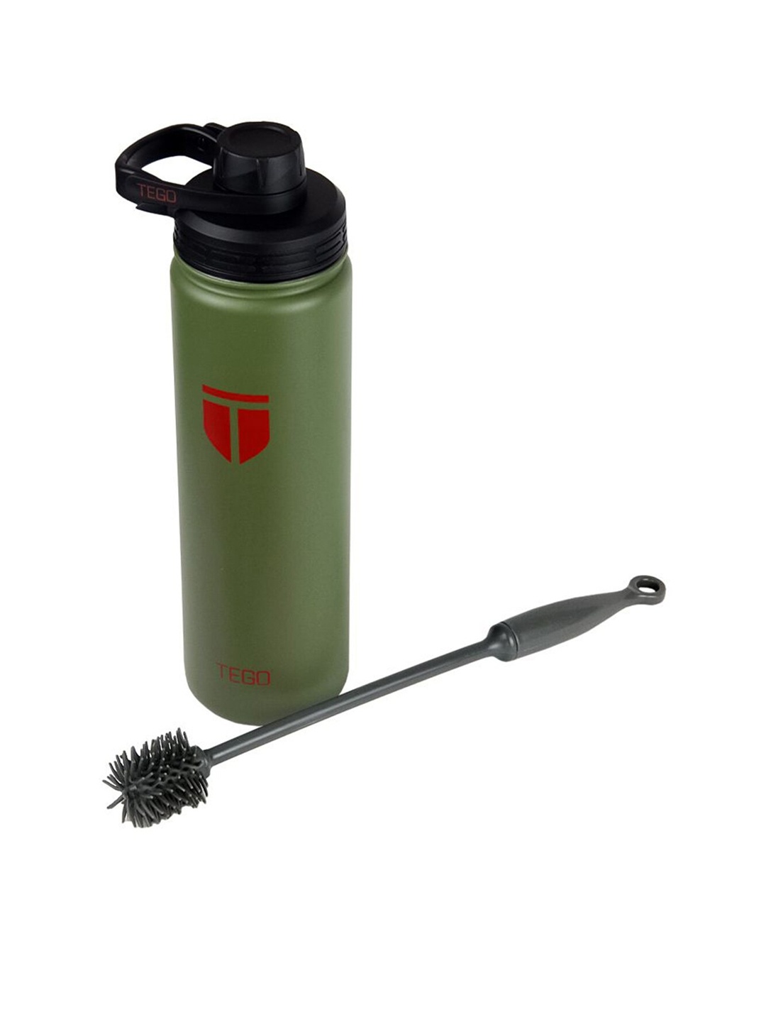 

TEGO Green Vaccum Sealed Steel Water Bottle with Cleaning Brush