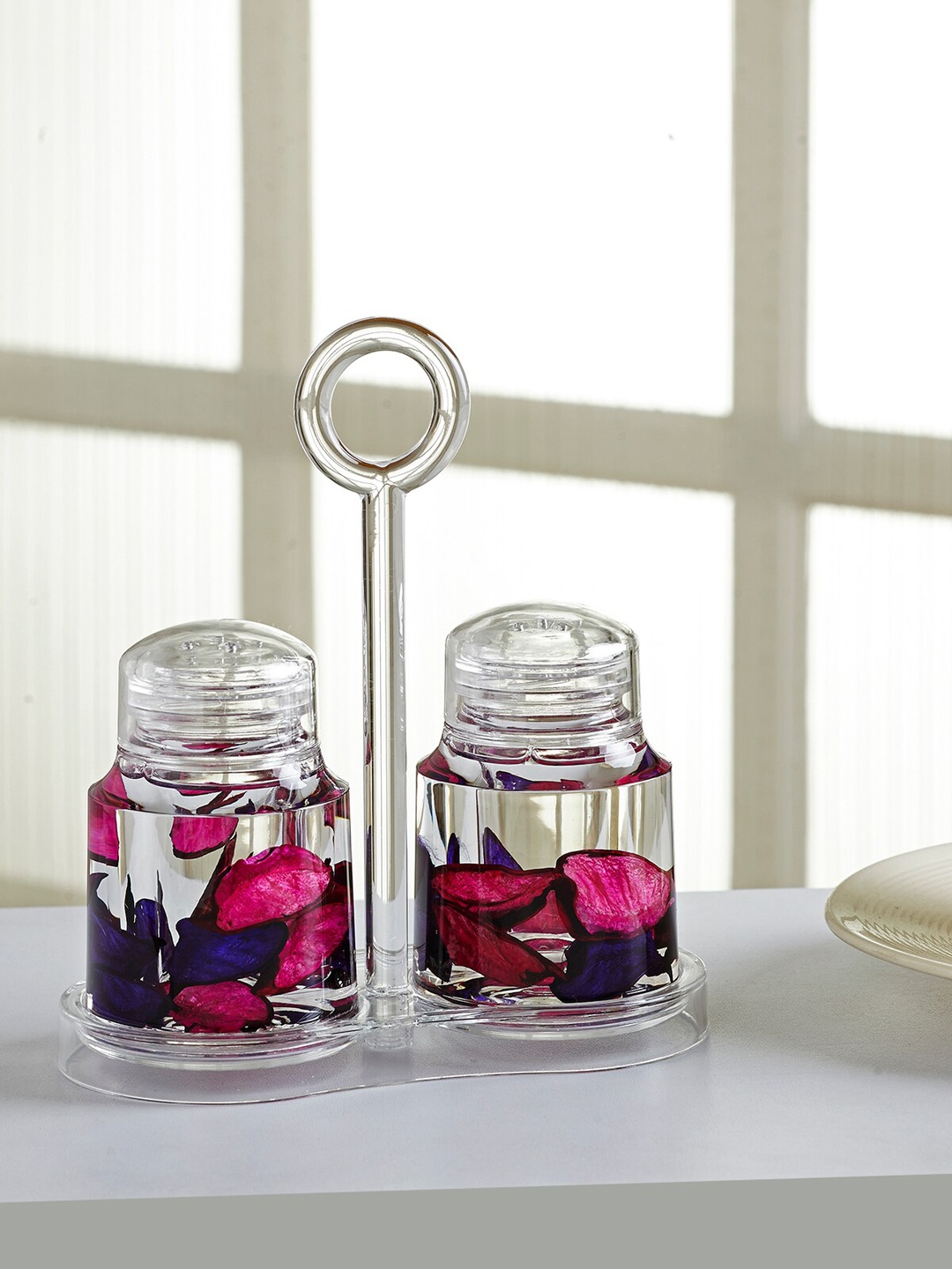 

OBSESSIONS Pink 3pcs Agua Acrylic Pepper Salt Shaker Set
