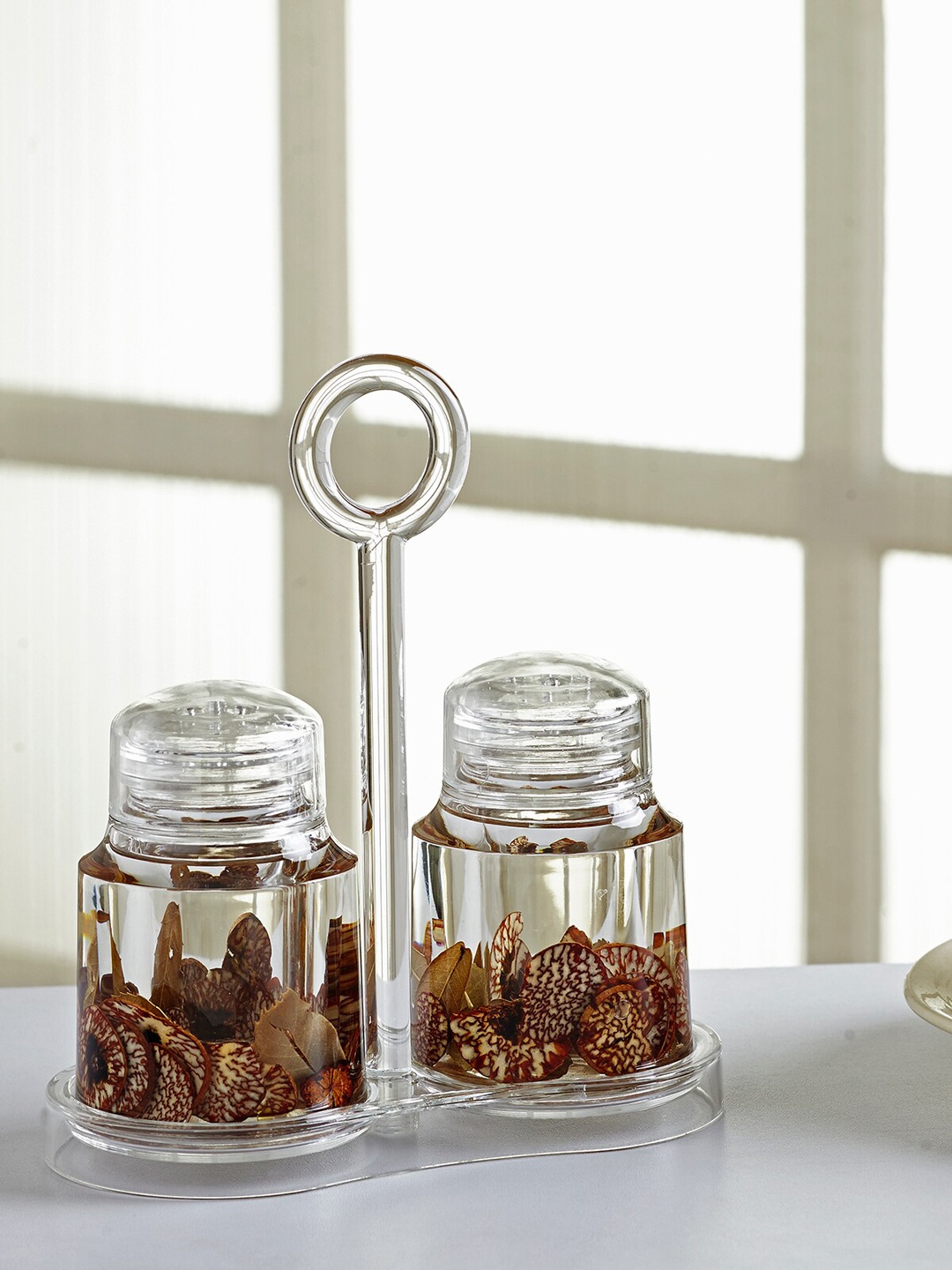 

OBSESSIONS Transparent & Brown Acrylic Pepper Salt Shakers