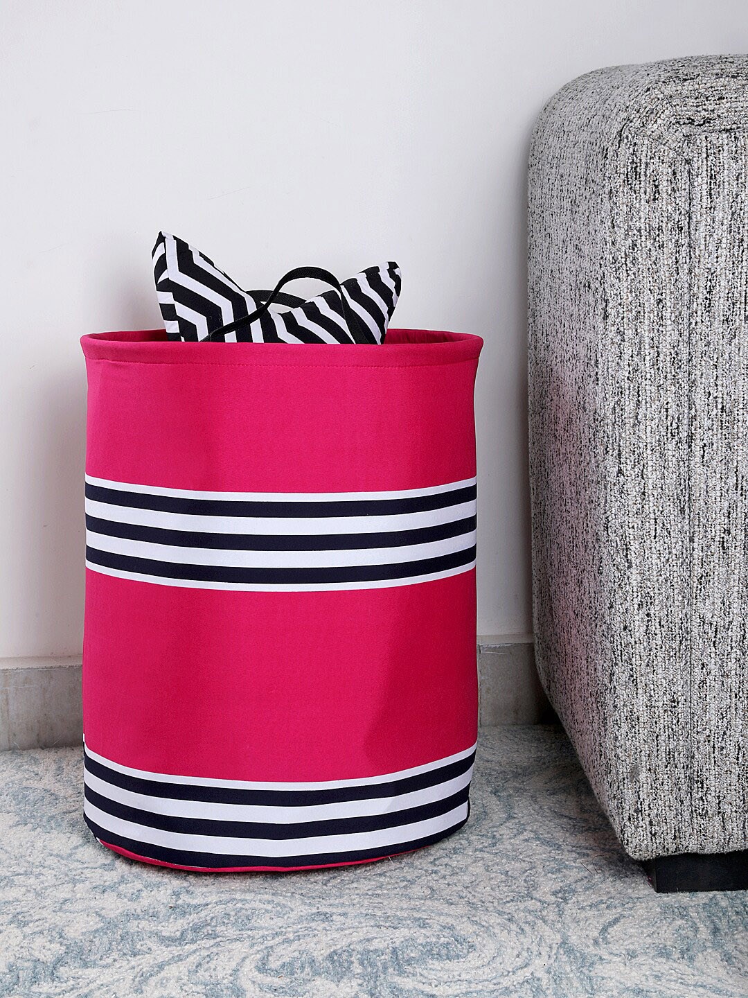 

My Gift Booth Pink & White Striped Storage Hamper