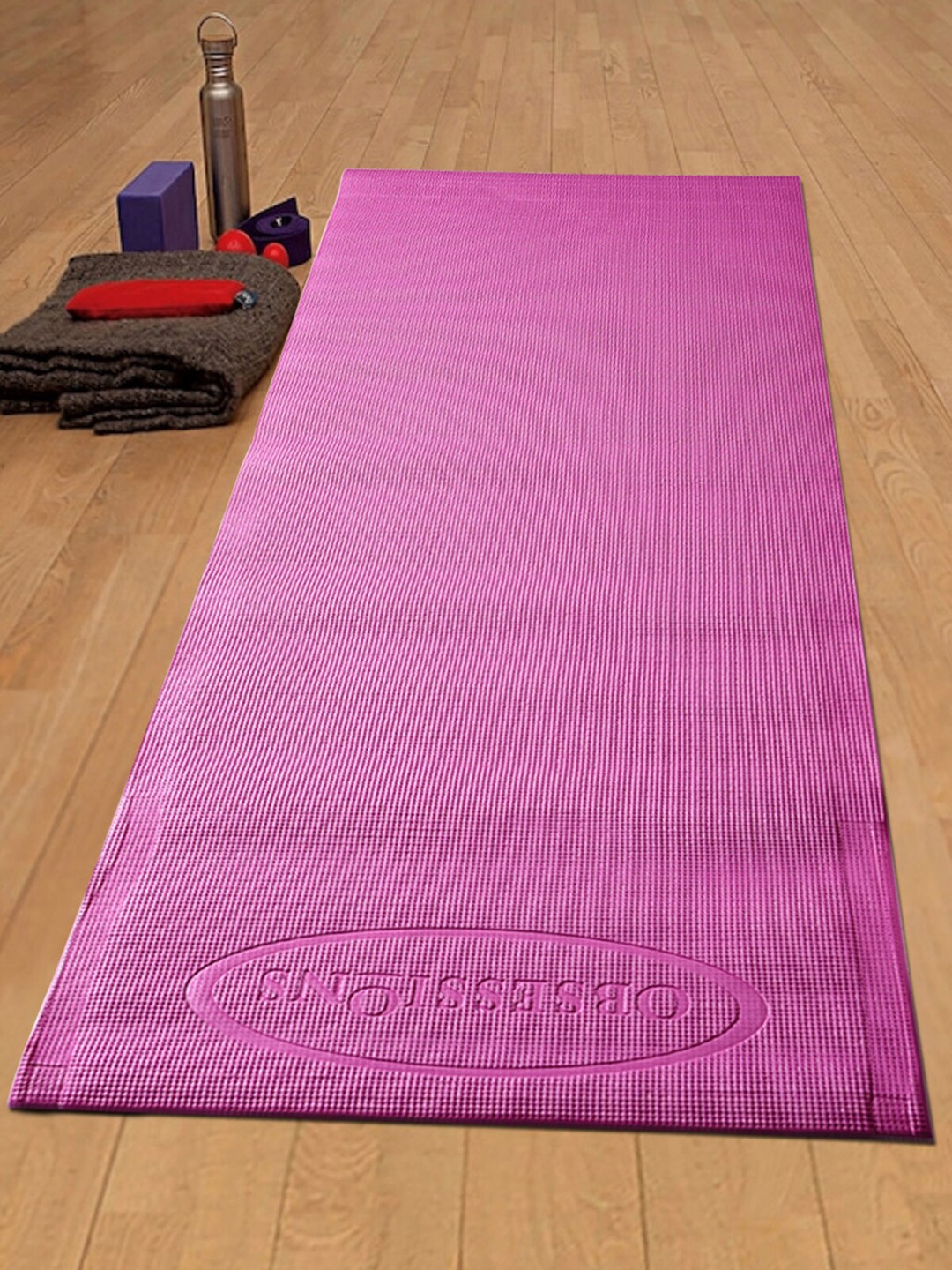 

OBSESSIONS Pink Solid Rejuvenating Yoga Mat