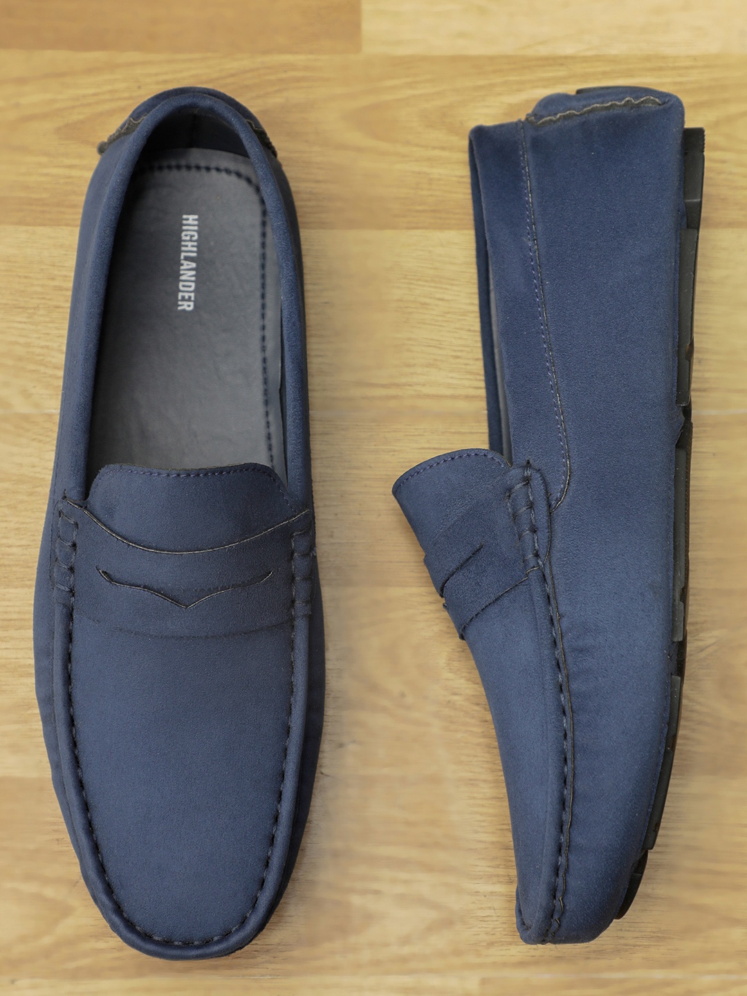 

HIGHLANDER Men Solid Suede Penny Driving Shoes, Blue