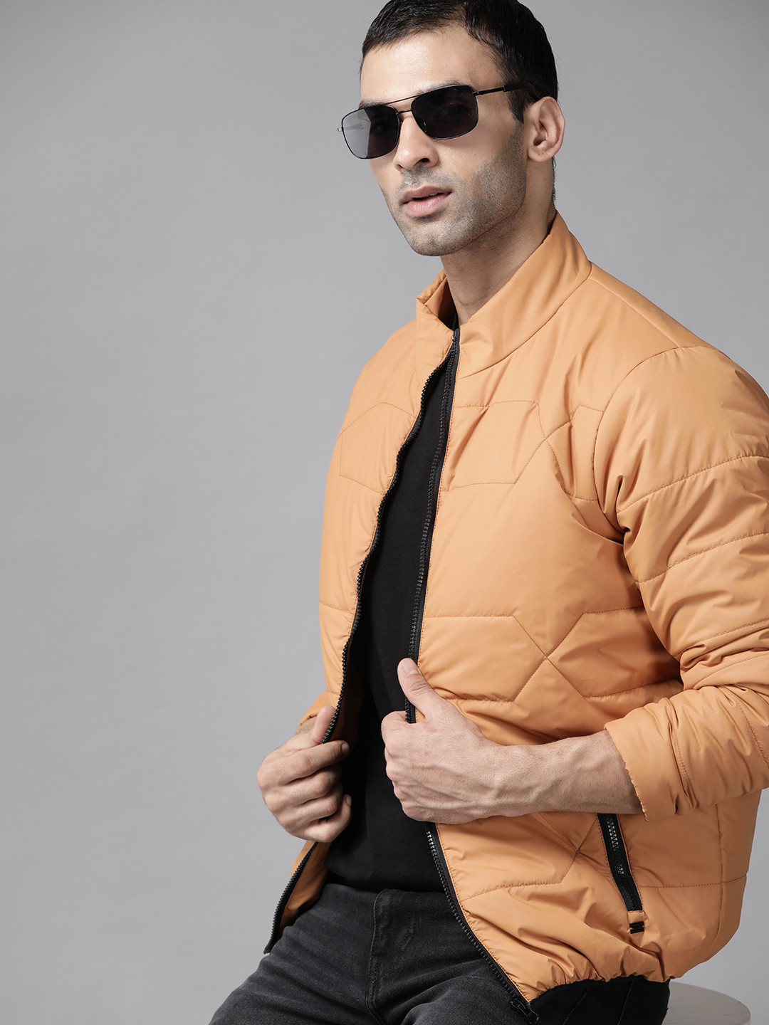 

Roadster Men Orange Padded Jacket