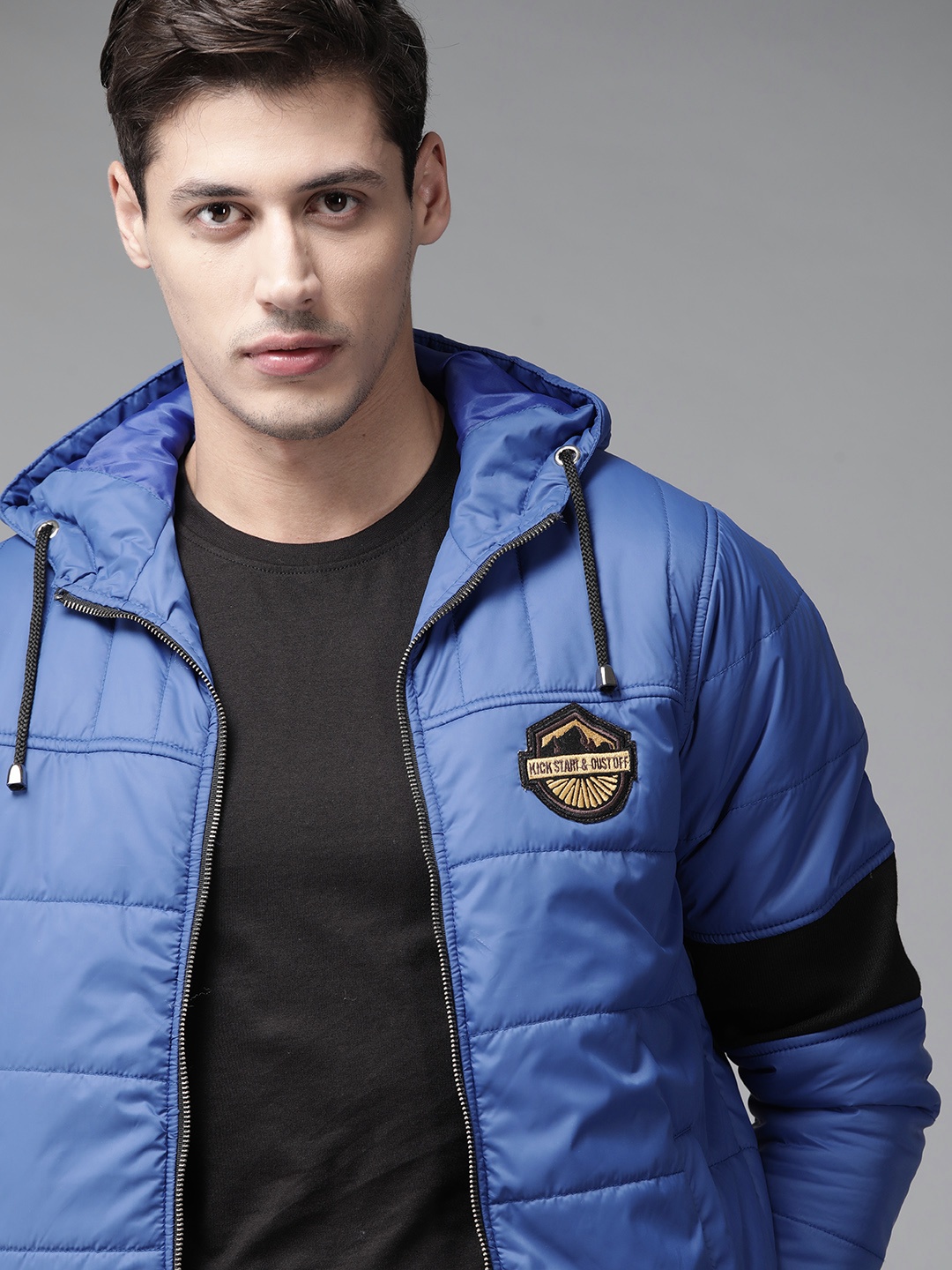 

Roadster Men Blue Padded Jacket