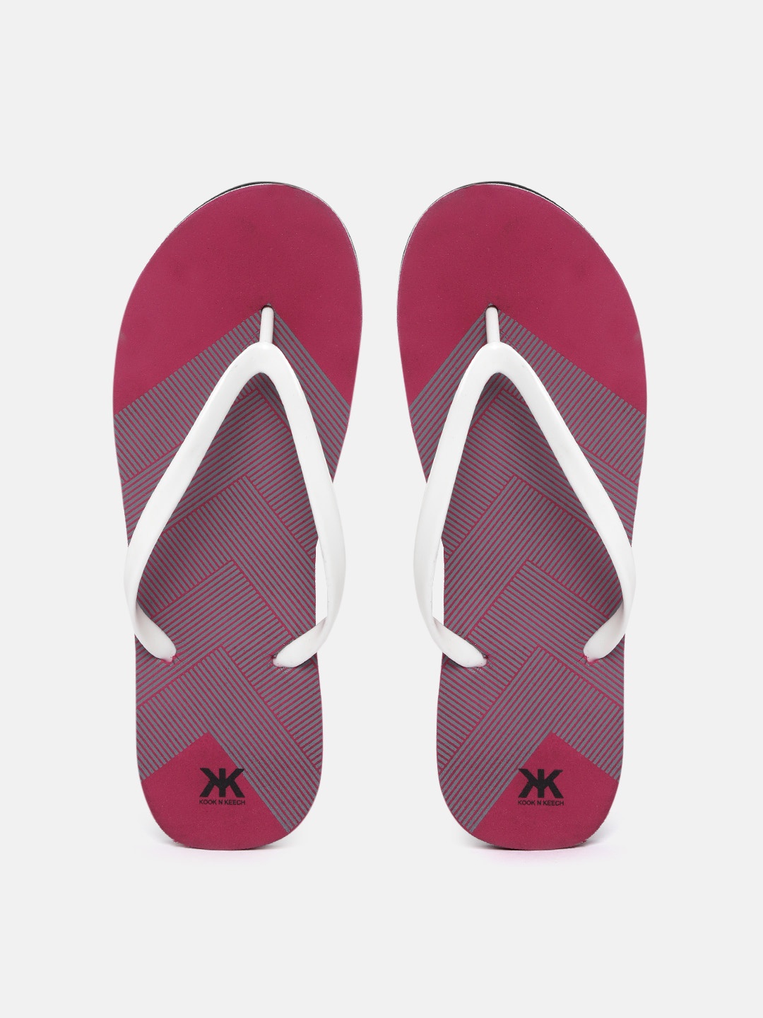 

Kook N Keech Women White & Maroon Printed Thong Flip-Flops