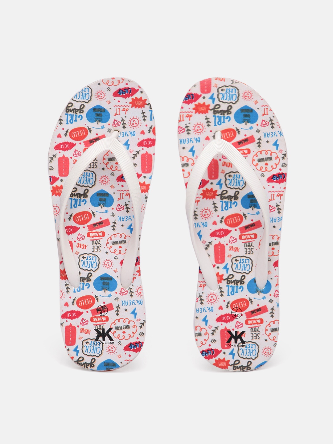 

Kook N Keech Women Multicoloured Printed Thong Flip-Flops, Multi