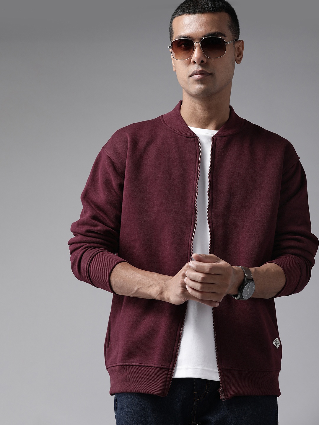

The Roadster Lifestyle Co. Men Maroon Solid Tailored Jacket