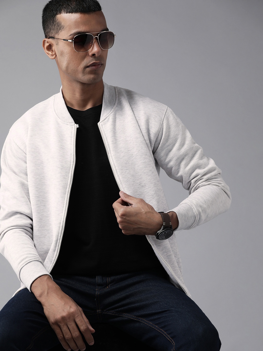 

The Roadster Lifestyle Co. Men White Melange Effect Tailored Jacket