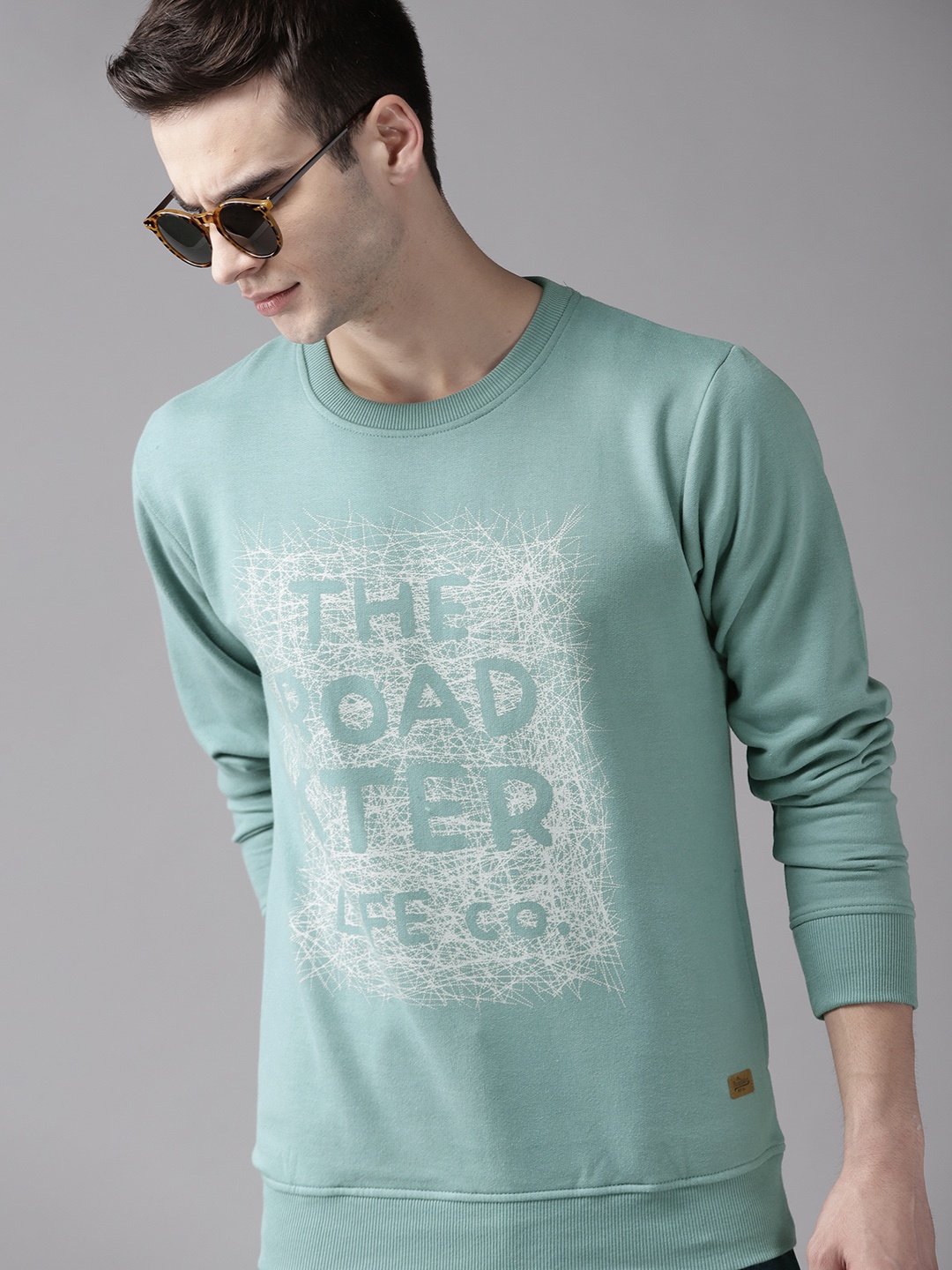 

Roadster Men Blue Typography Printed Sweatshirt