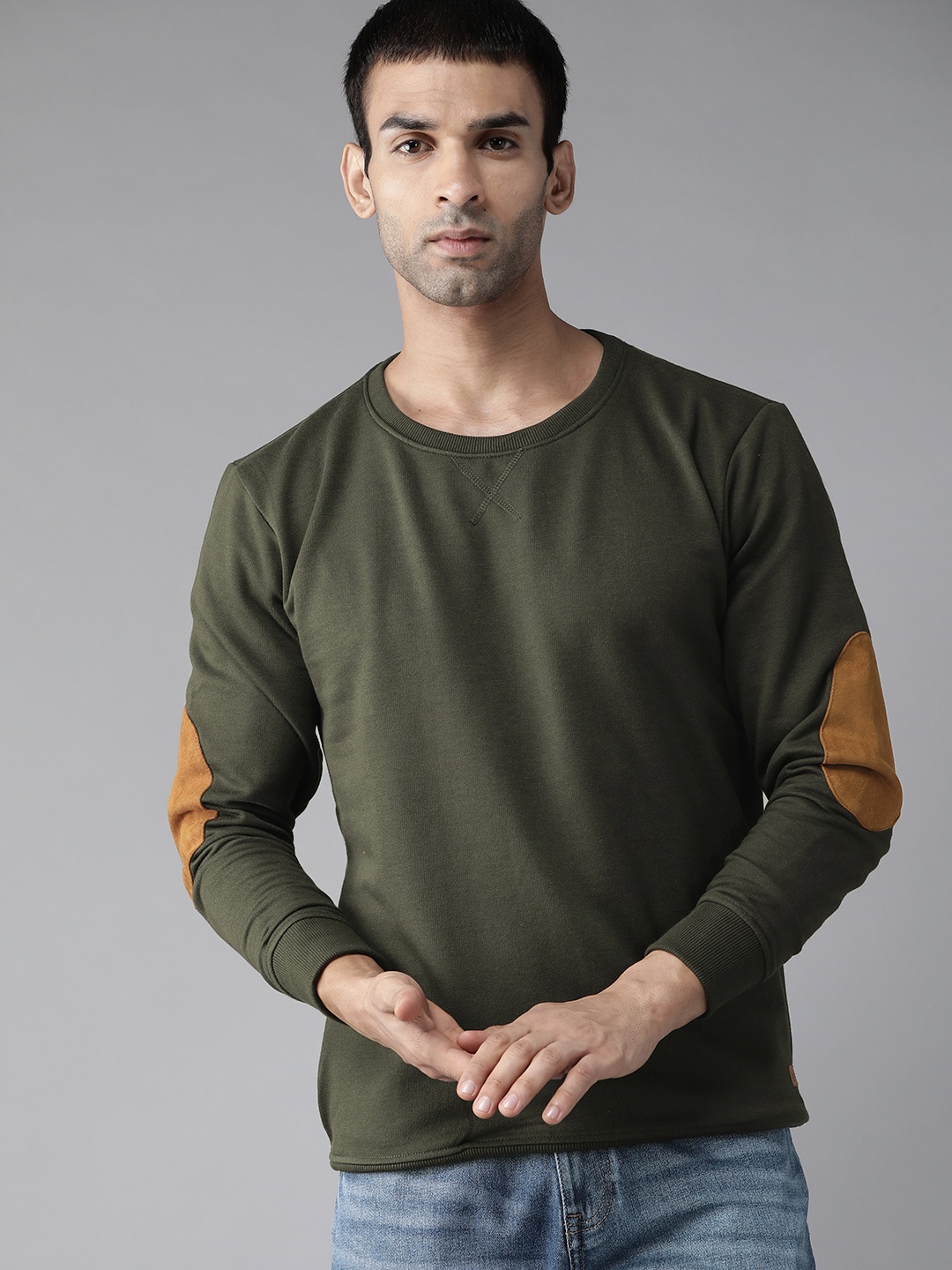 

Roadster Men Olive Green Sweatshirt