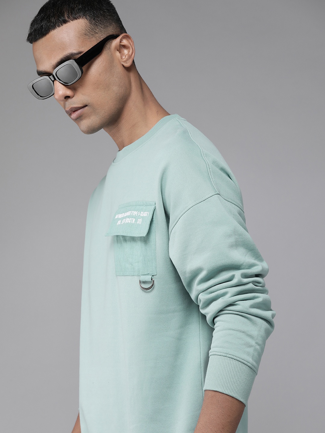 

Roadster Men Sea Green Printed Sweatshirt