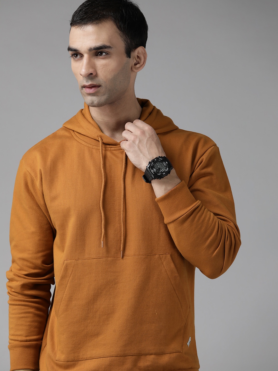 

Roadster Men Camel Brown Hooded Sweatshirt