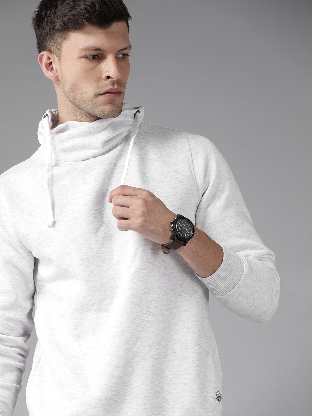 

Roadster Men Grey Melange Sweatshirt