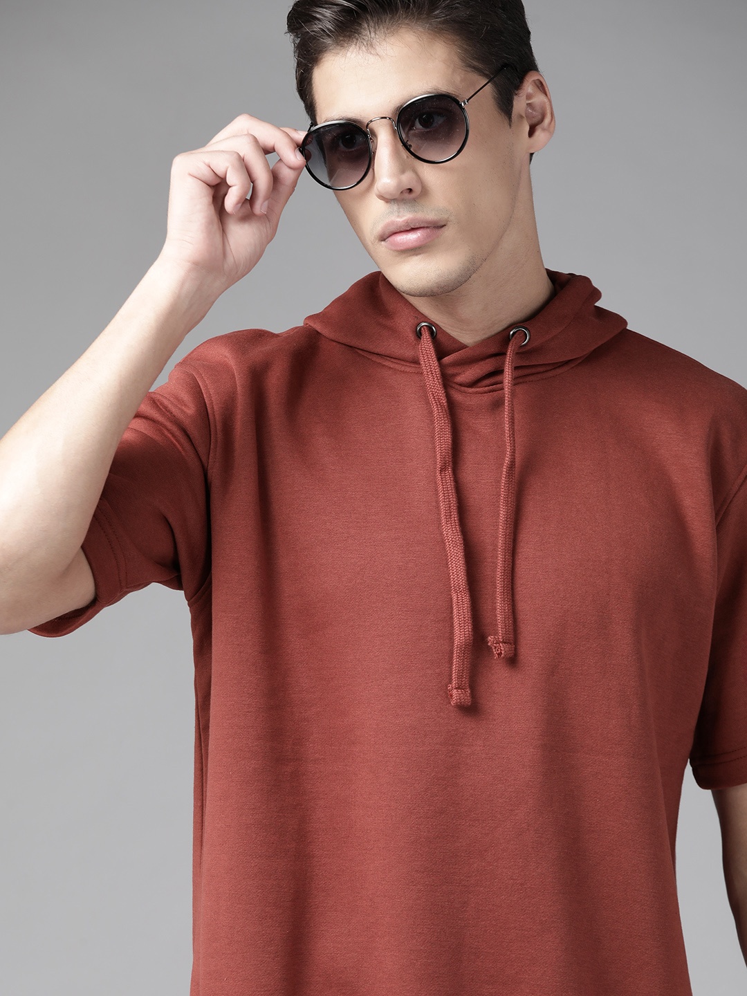 

Roadster Men Maroon Hooded Sweatshirt