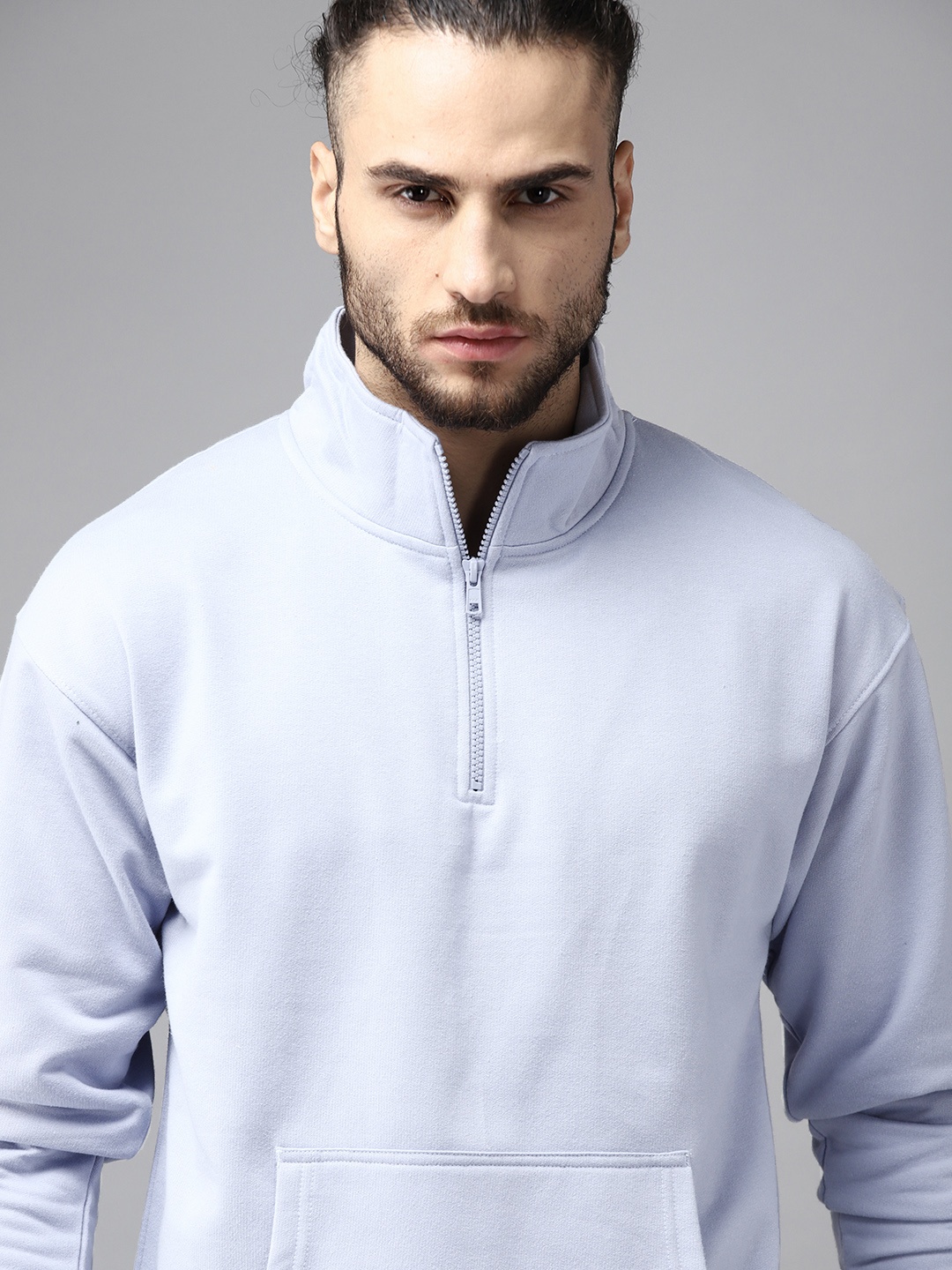 

Roadster Men Blue Solid Sweatshirt