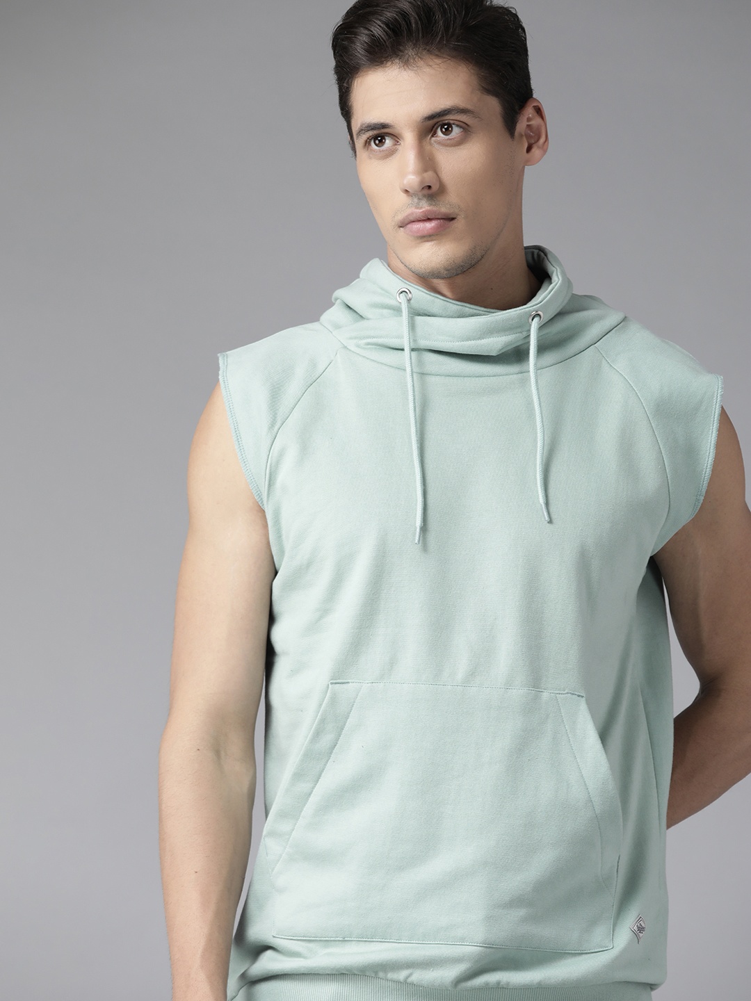 

Roadster Men Sea Green Solid Sweatshirt