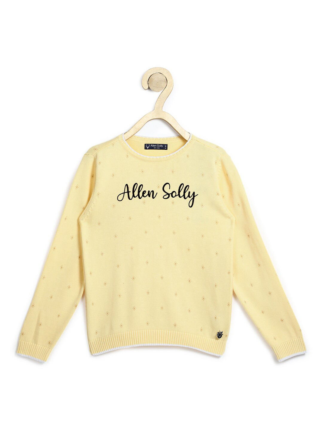 

Allen Solly Junior Girls Yellow & Black Typography Printed Pullover