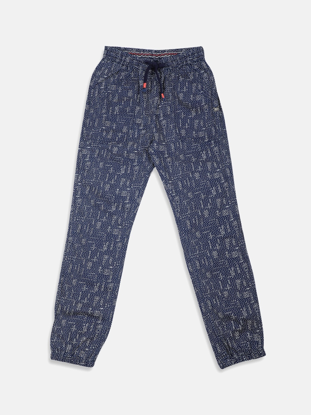 

Blue Giraffe Girls Blue Printed Track Pants, Navy blue