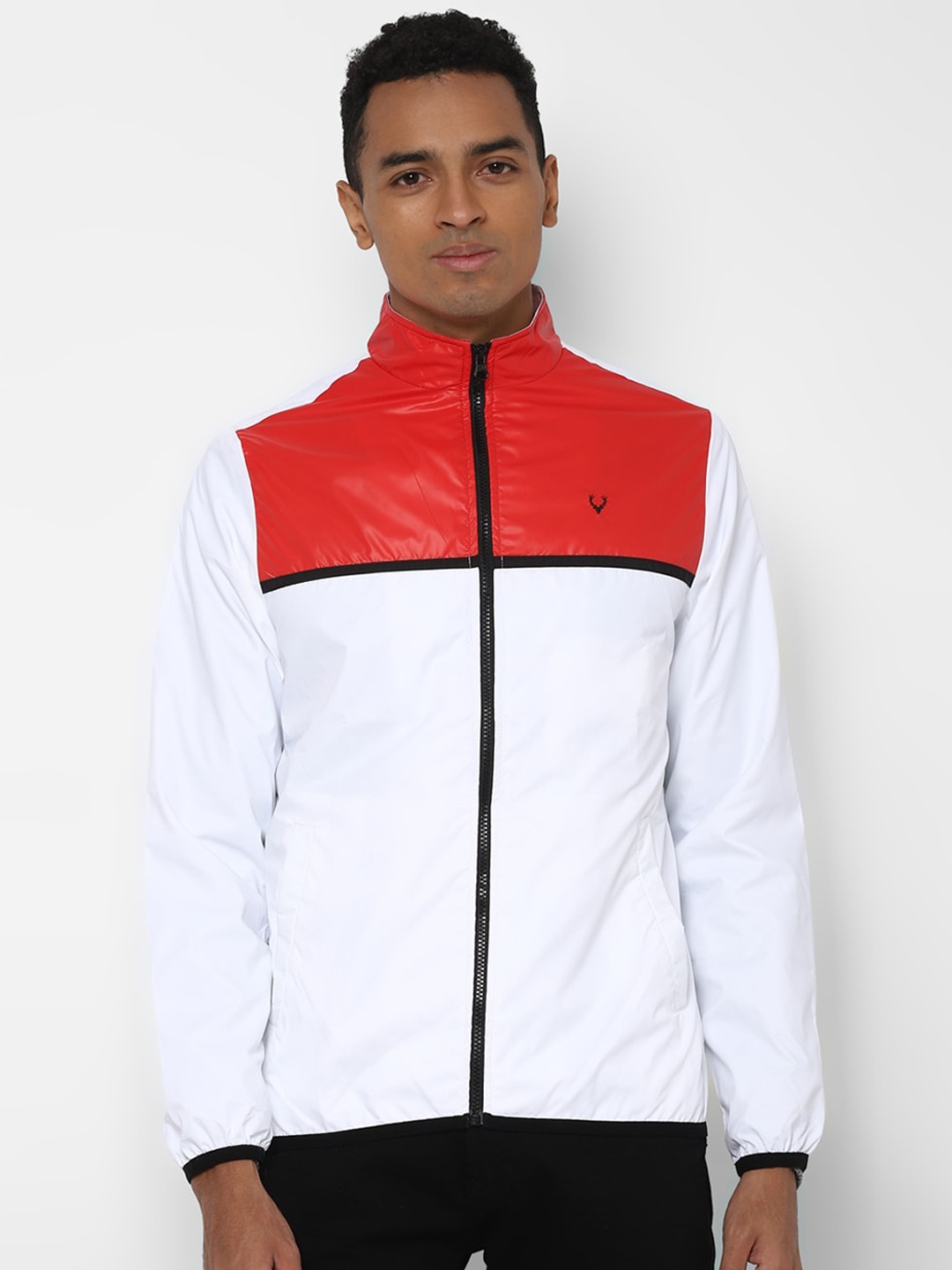 

Allen Solly Men White Red Colourblocked Sporty Jacket