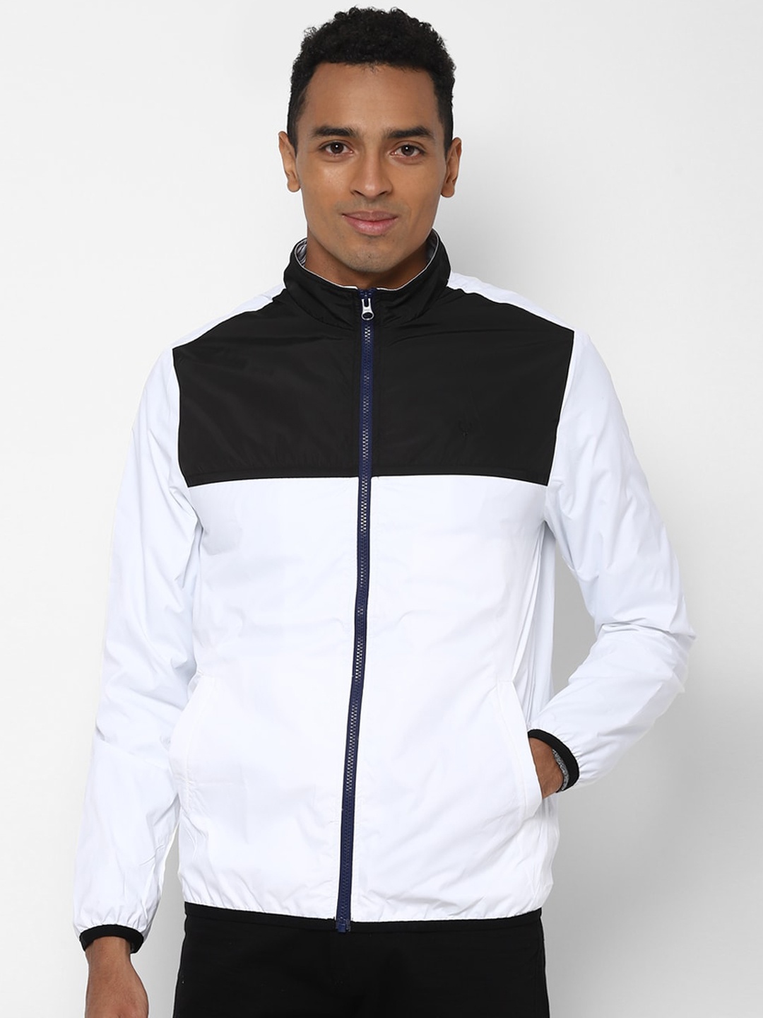 

Allen Solly Men White Colourblocked Sporty Jacket