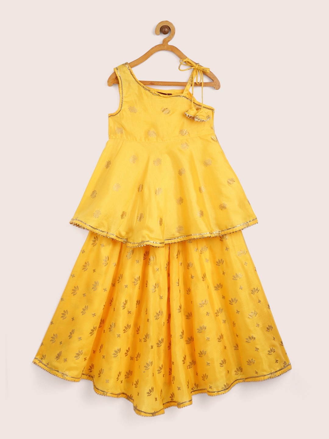 

Sangria Girls Yellow Ready to Wear Lehenga With Blouse