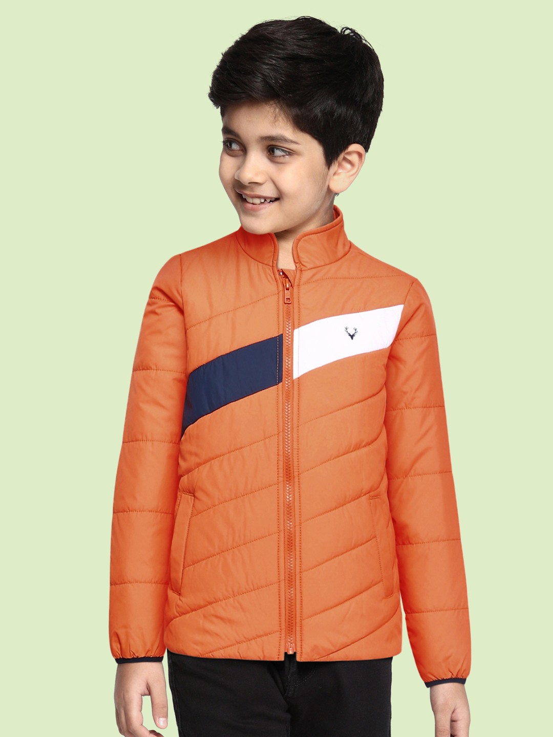 

Allen Solly Junior Boys Orange Striped Padded Jacket