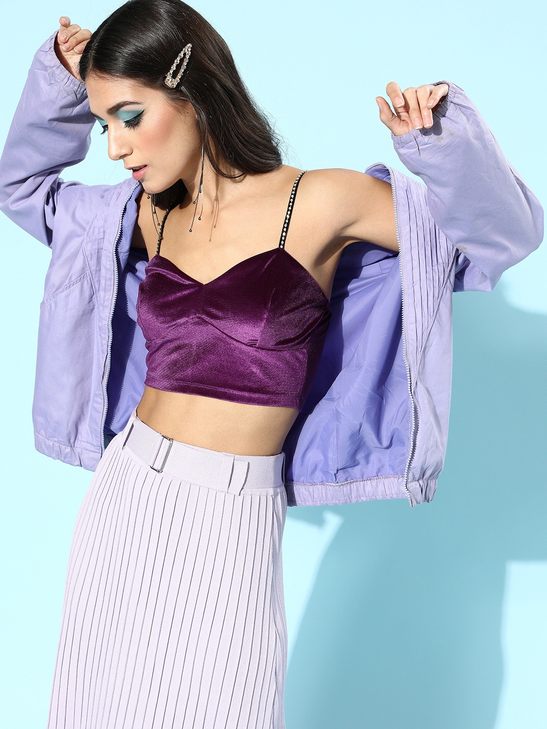 

SASSAFRAS Women Charming Purple Sleek Top
