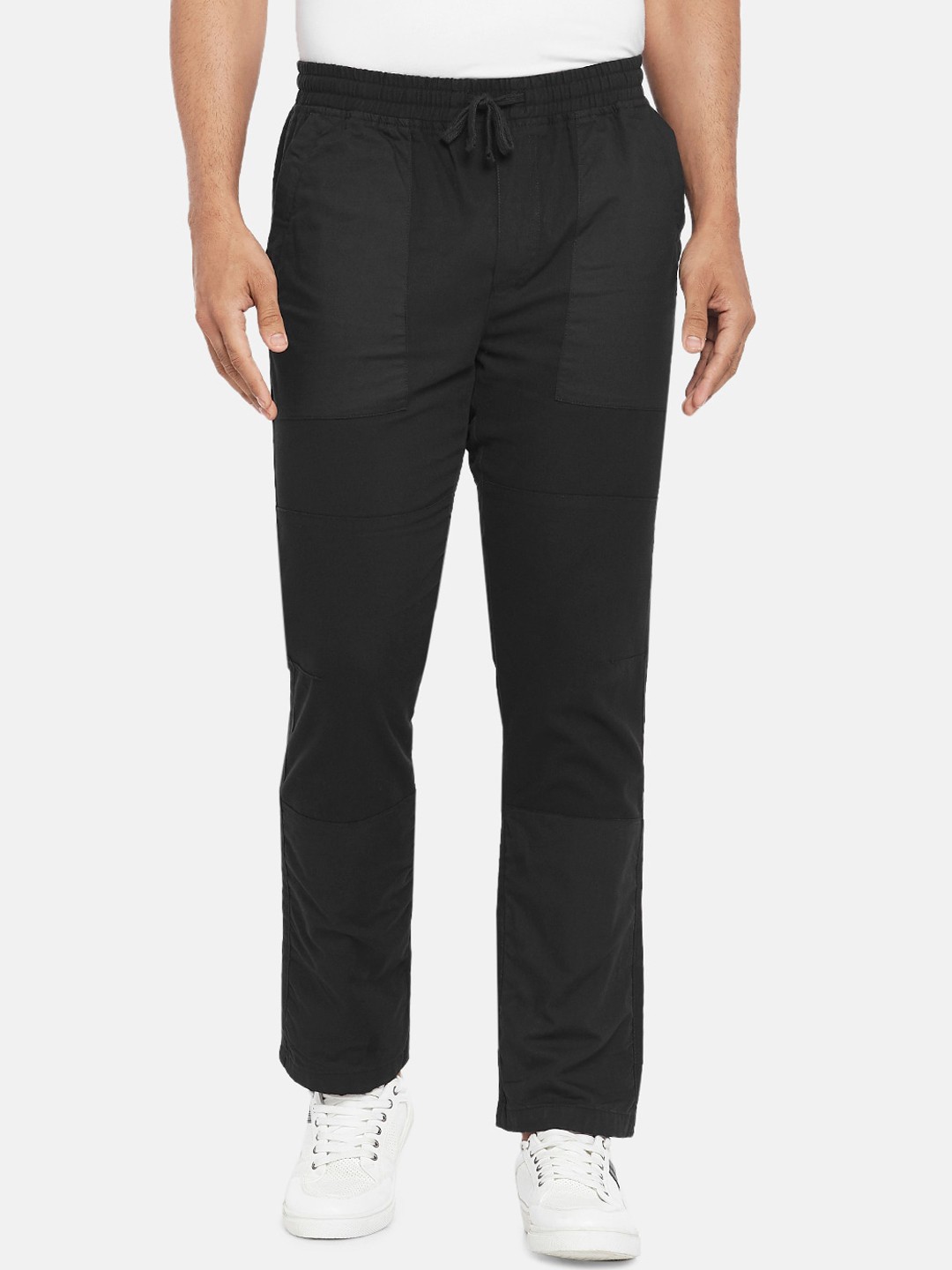 

Urban Ranger by pantaloons Men Black Slim Fit Cotton Trousers