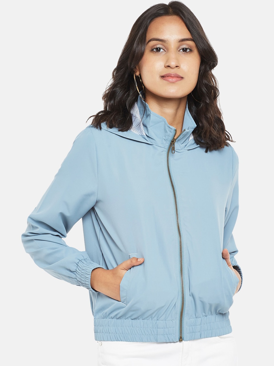 

People Women Blue Bomber Jacket