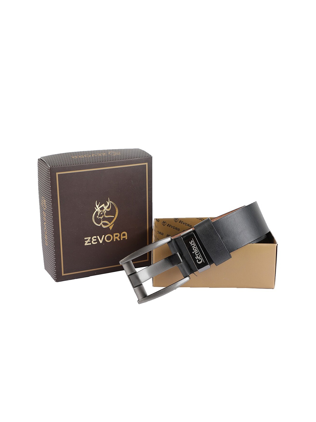 

ZEVORA Men Black Solid Belt