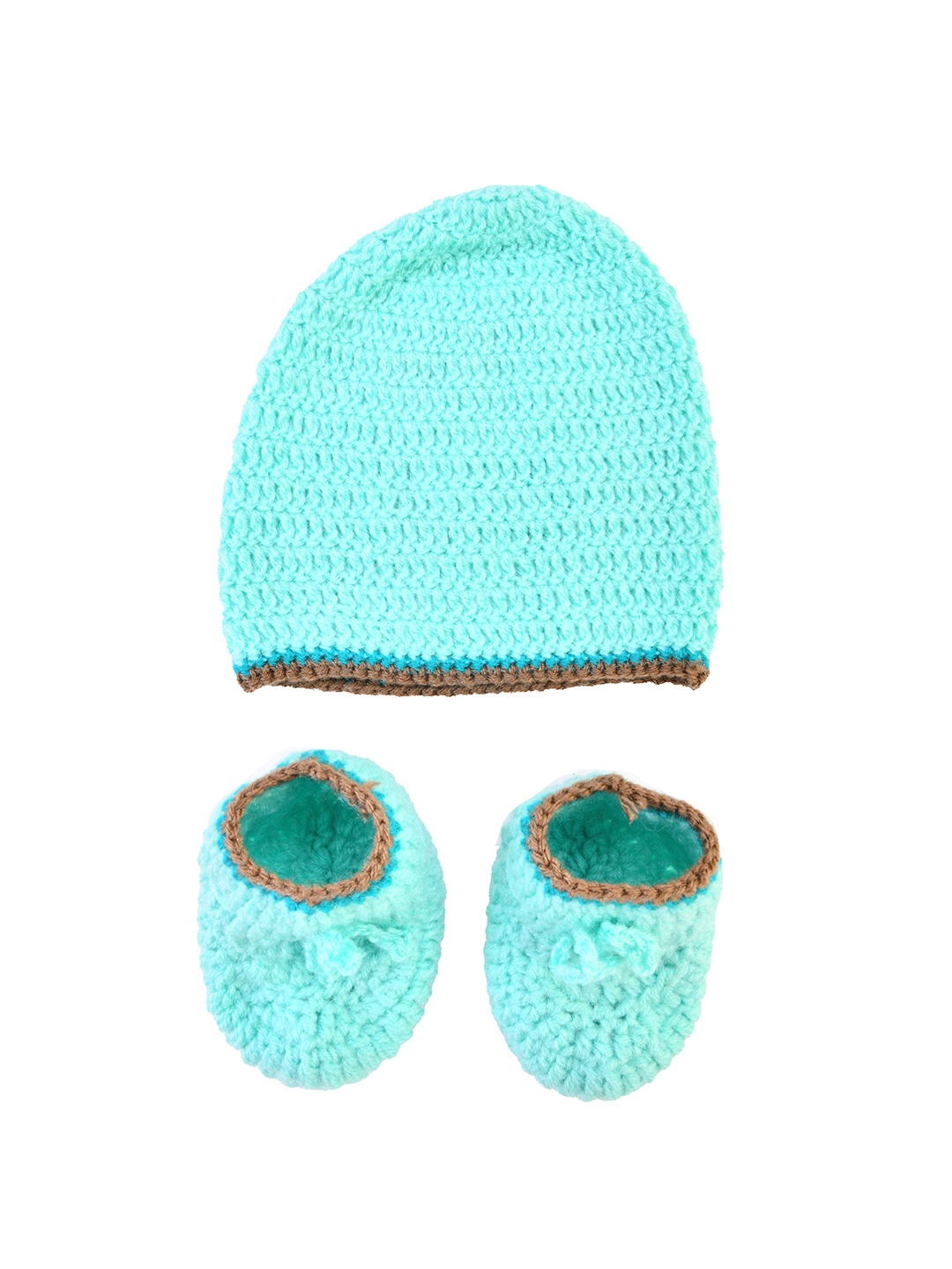 

The Original Knit Kids Blue & Brown Handmade Beanie & Socks