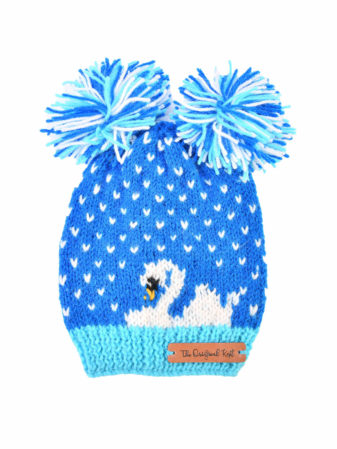 

The Original Knit Kids Blue & White Handmade Beanie