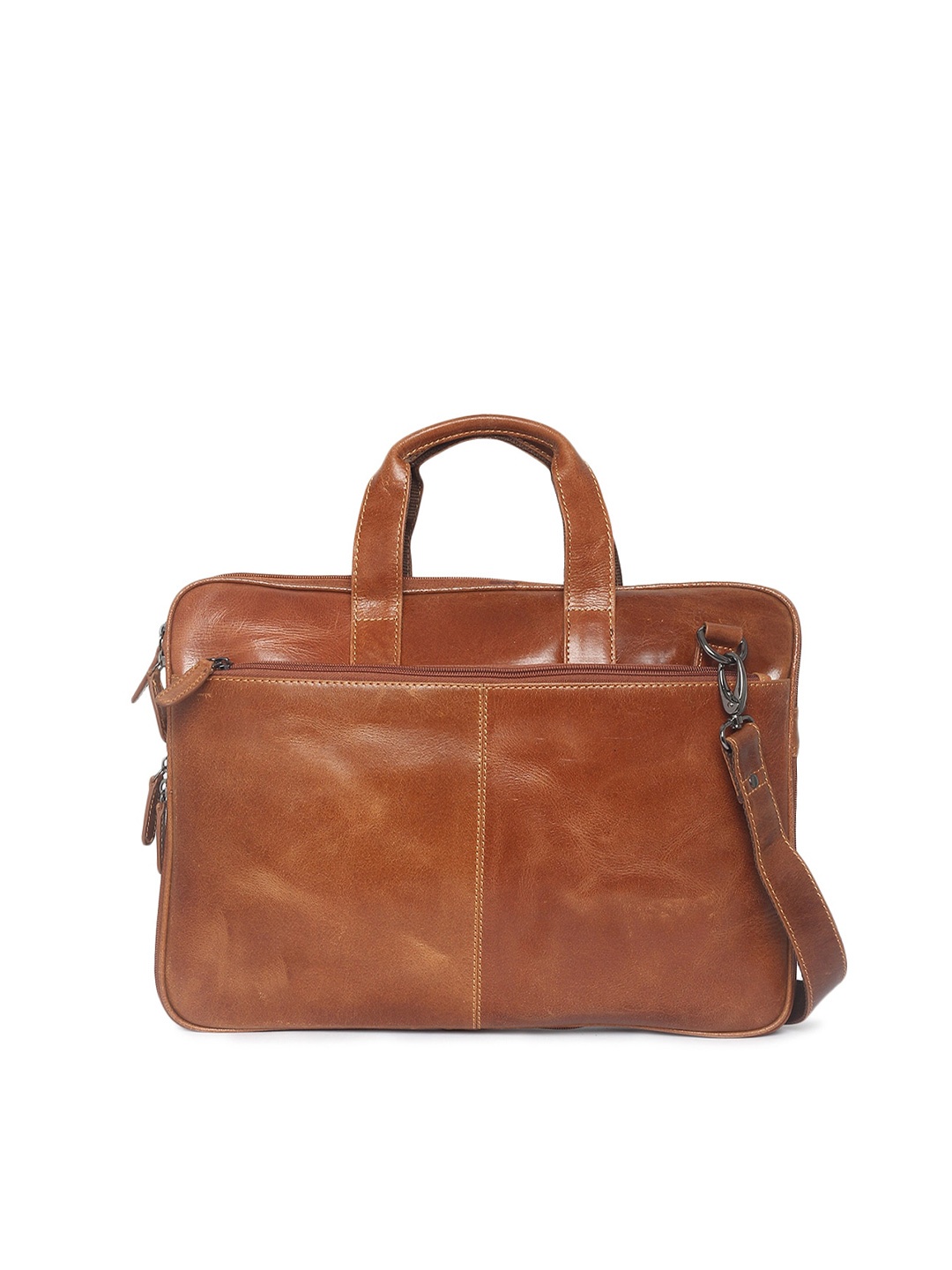 

LOUIS STITCH Unisex Brown Genuine Leather Laptop Bag