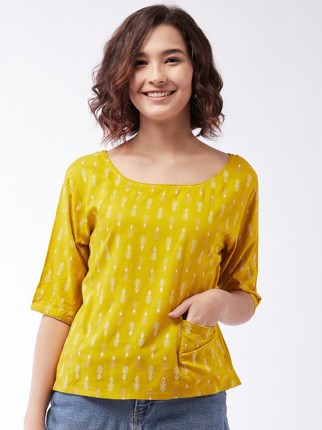 

InWeave Mustard Yellow Regular Top