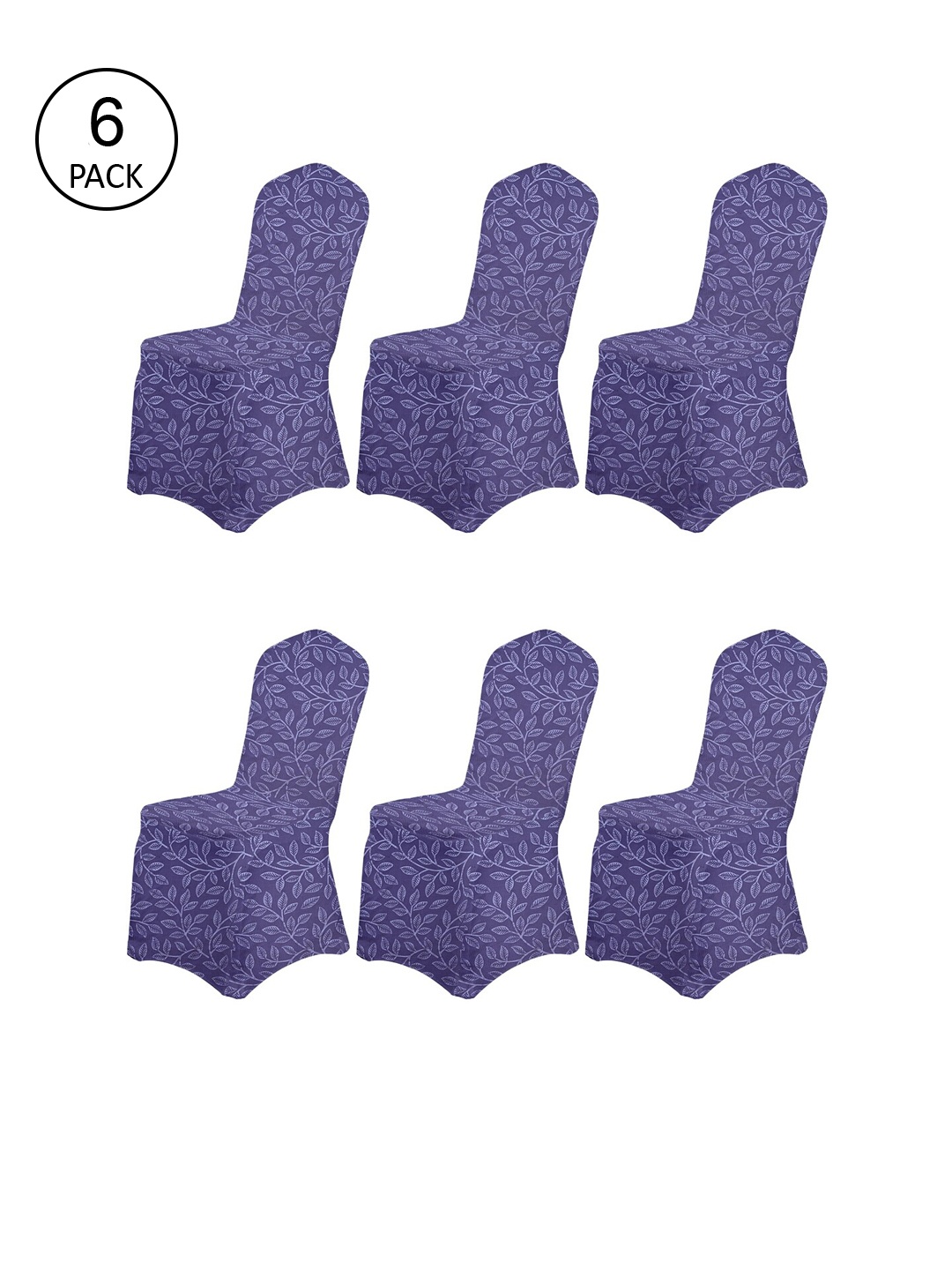 

Cortina Purple Set of 6 Printed Banquet Elastic Chair Covers
