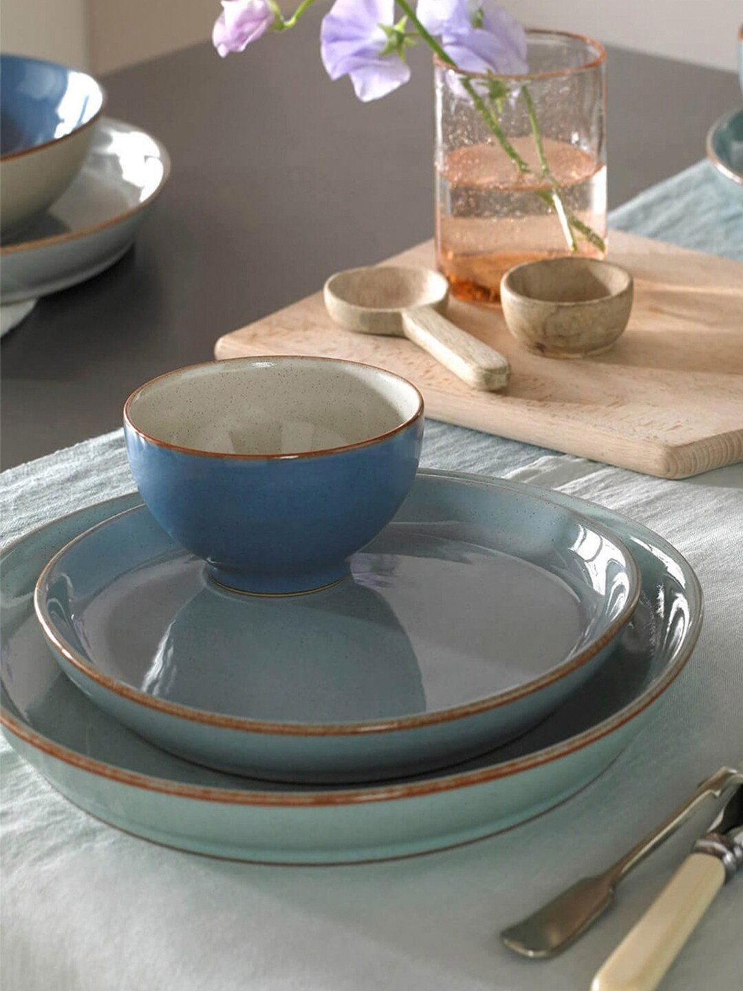 

Denby Multicoloured Handcrafted Stoneware Glossy Small Coupe Plate, Multi