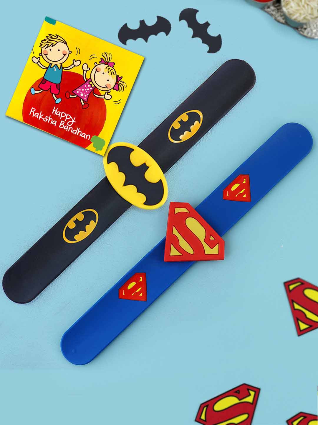 

TIED RIBBONS Multicoloured Set of 2 Kids Rakhi Superman & Batman Combo Pack, Multi