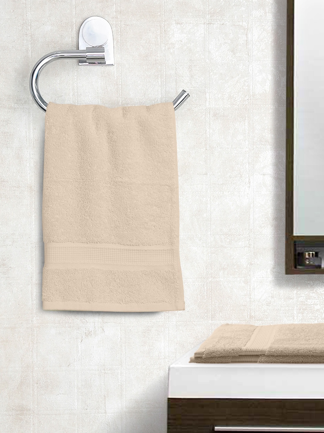 

BOMBAY DYEING Set of 2 Beige Cotton 550 GSM Hand Towels