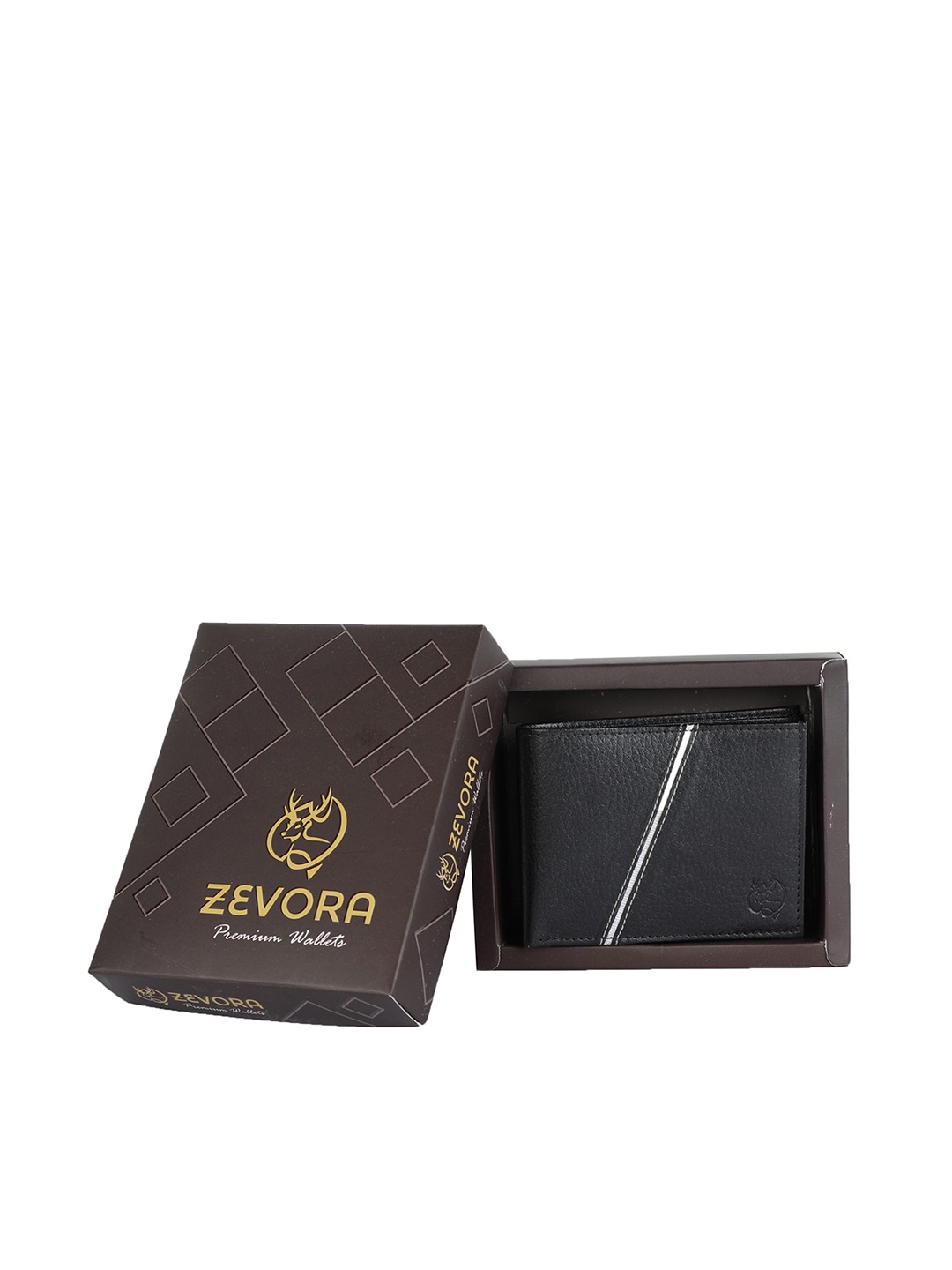 

ZEVORA Men Black Textured PU Two Fold Wallet