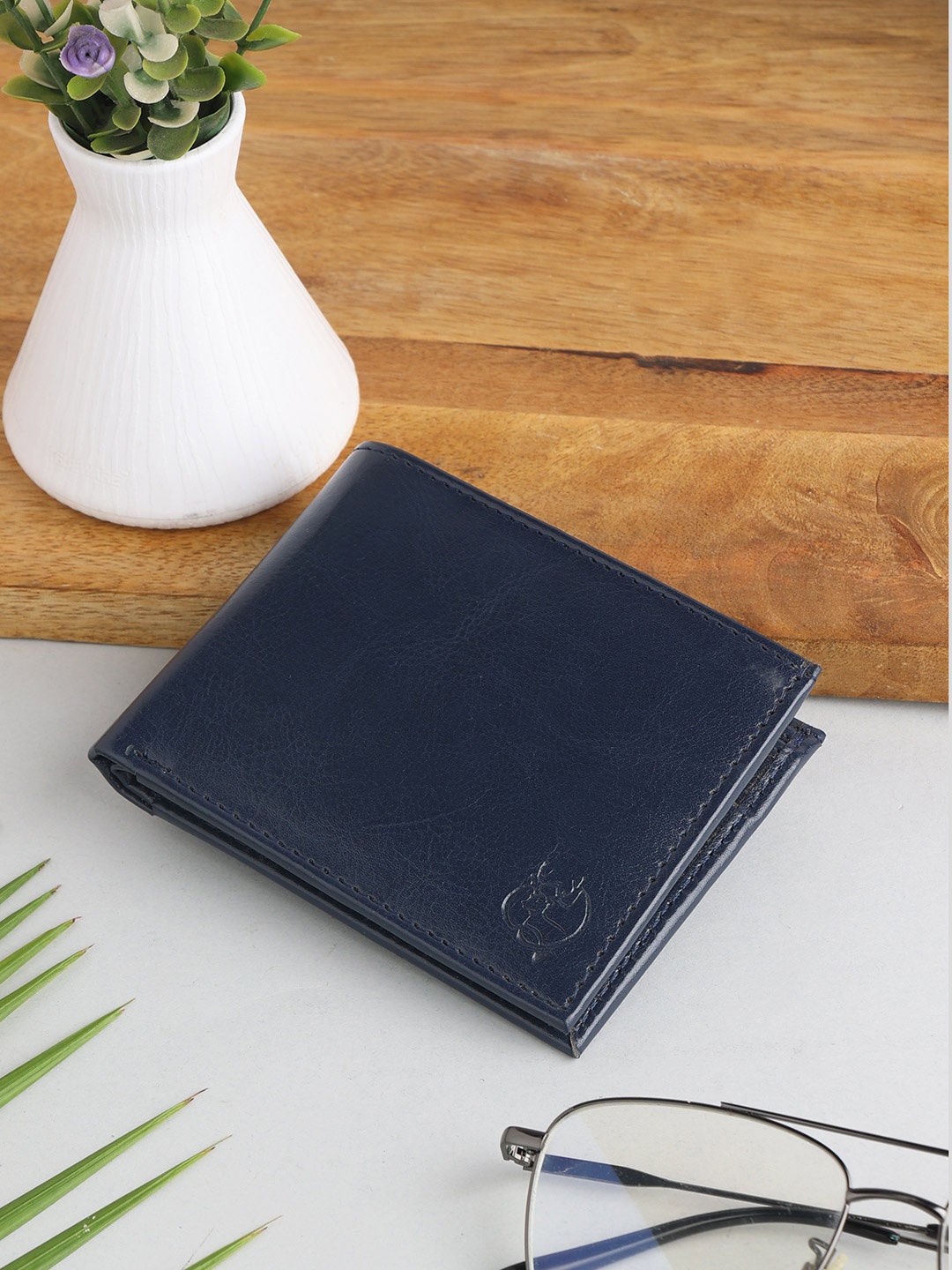 

ZEVORA Men Blue Two Fold Wallet