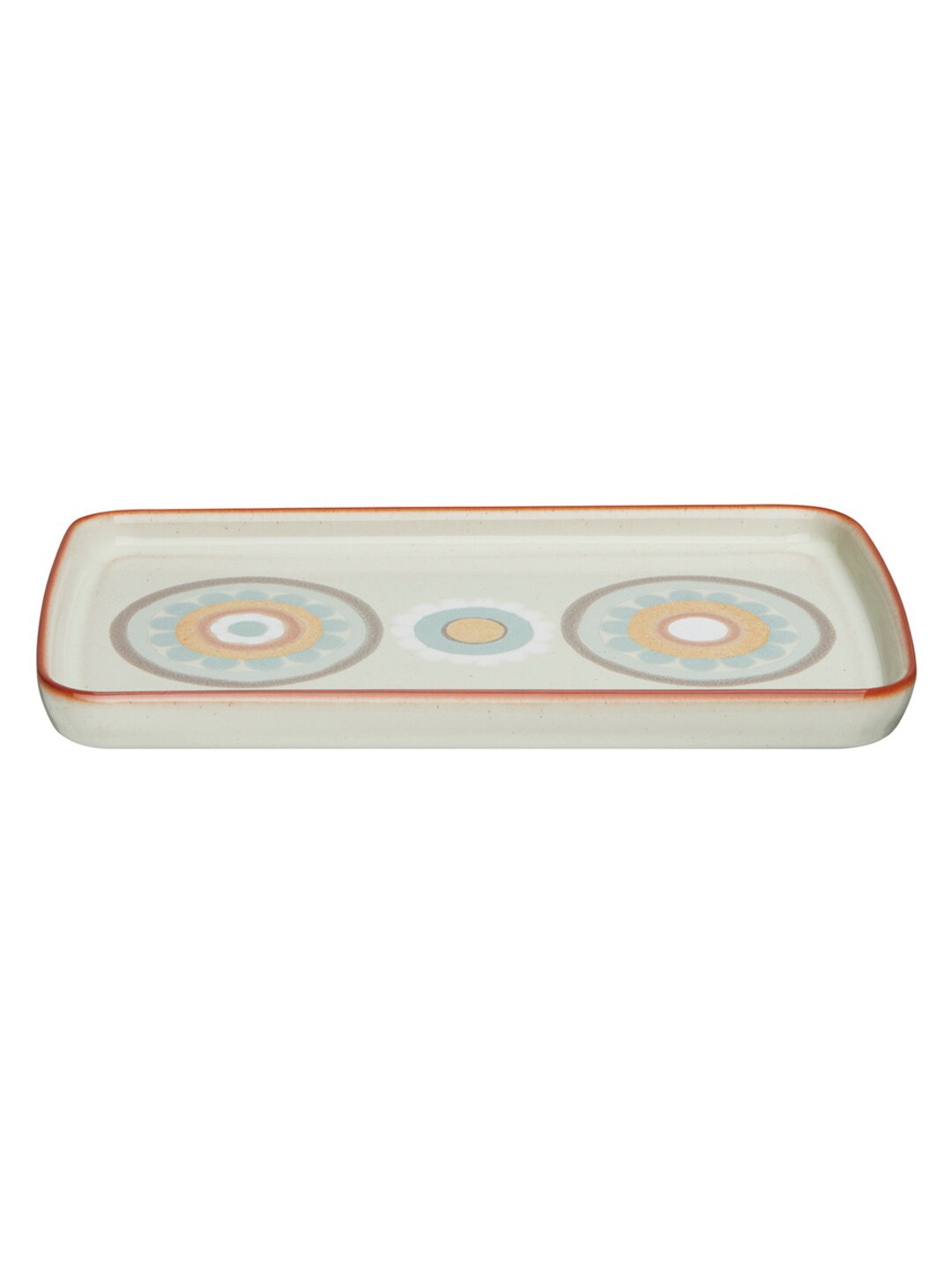 

Denby Off White & Orange 1 Piece Handcrafted Printed Stoneware Glossy Plate