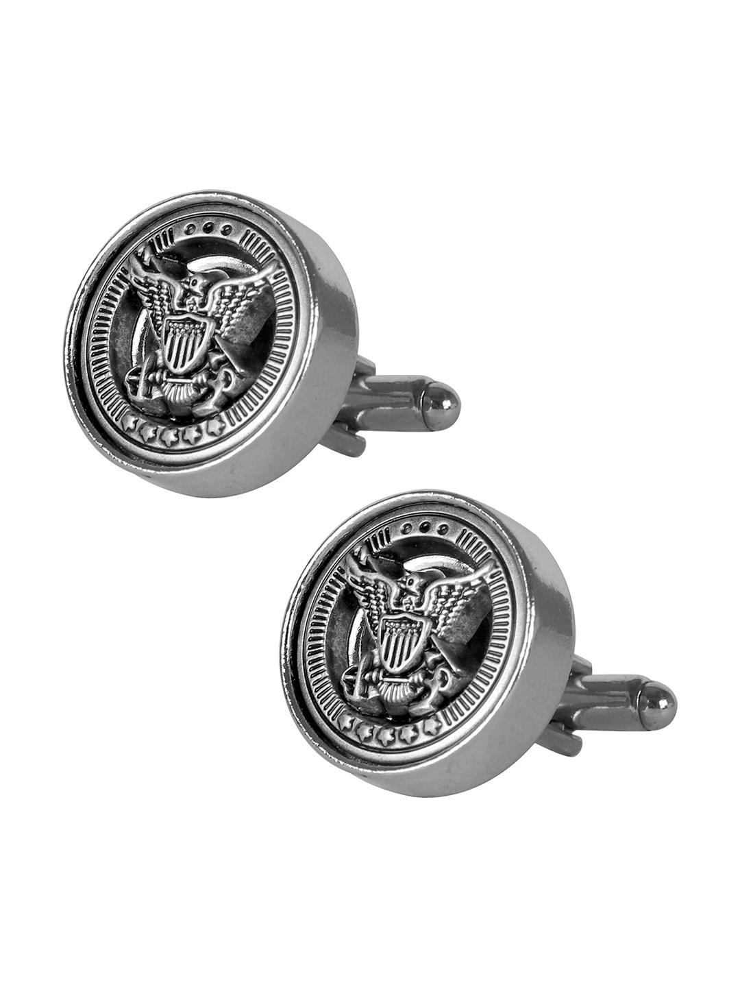 

bodha Silver-Toned Royal Army Symbol Inspired Cufflink