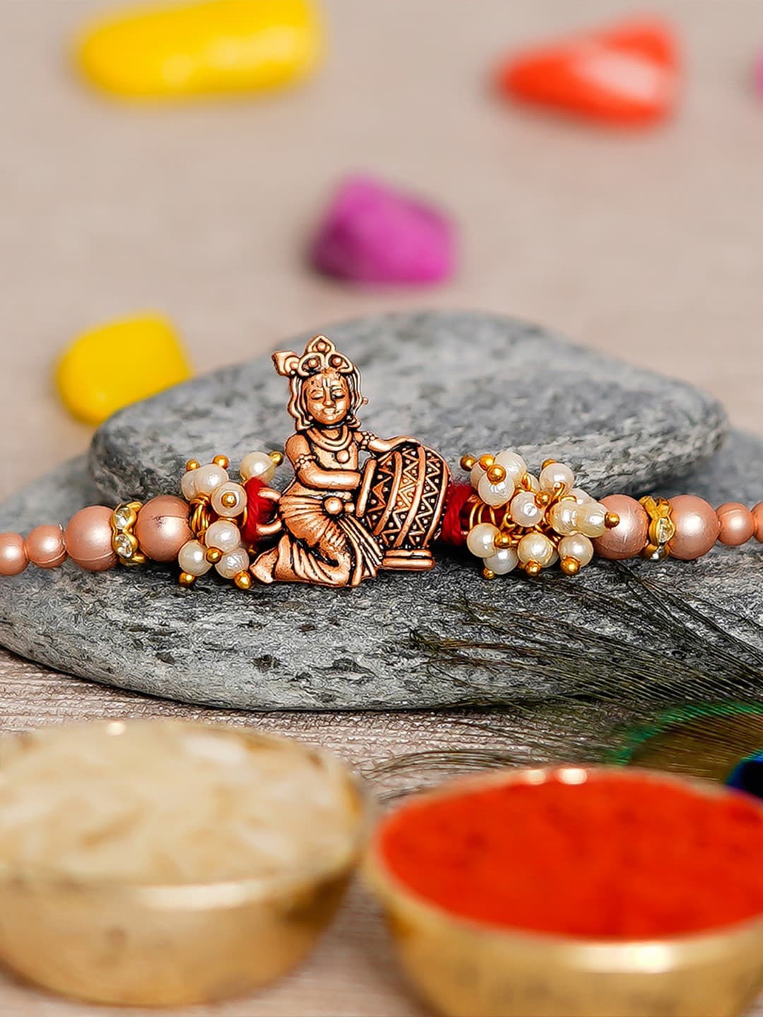 

eCraftIndia Unisex Rakhi & Roli Chawal Pack, Multi