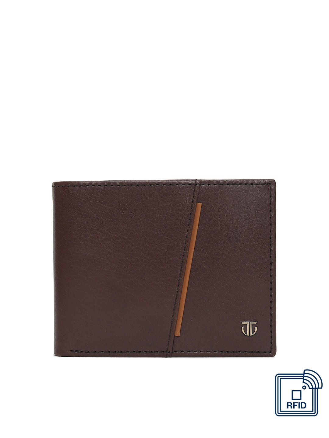 

Titan Men Brown Solid Genuine Leather Two Fold Wallet With RFID