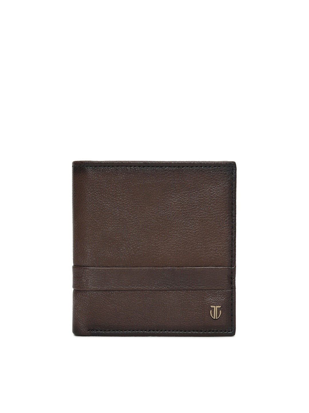 

Titan Men Brown Self Design Leather Two Fold Wallet