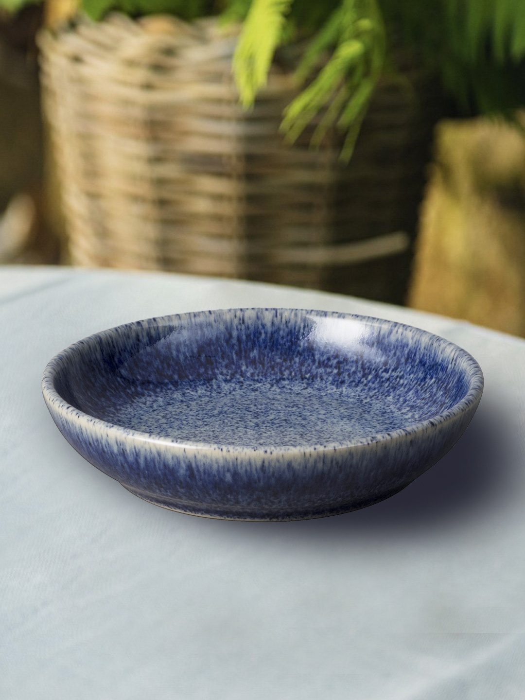 

Denby Blue & 1 Pieces Handcrafted Printed Stoneware Glossy Bowls