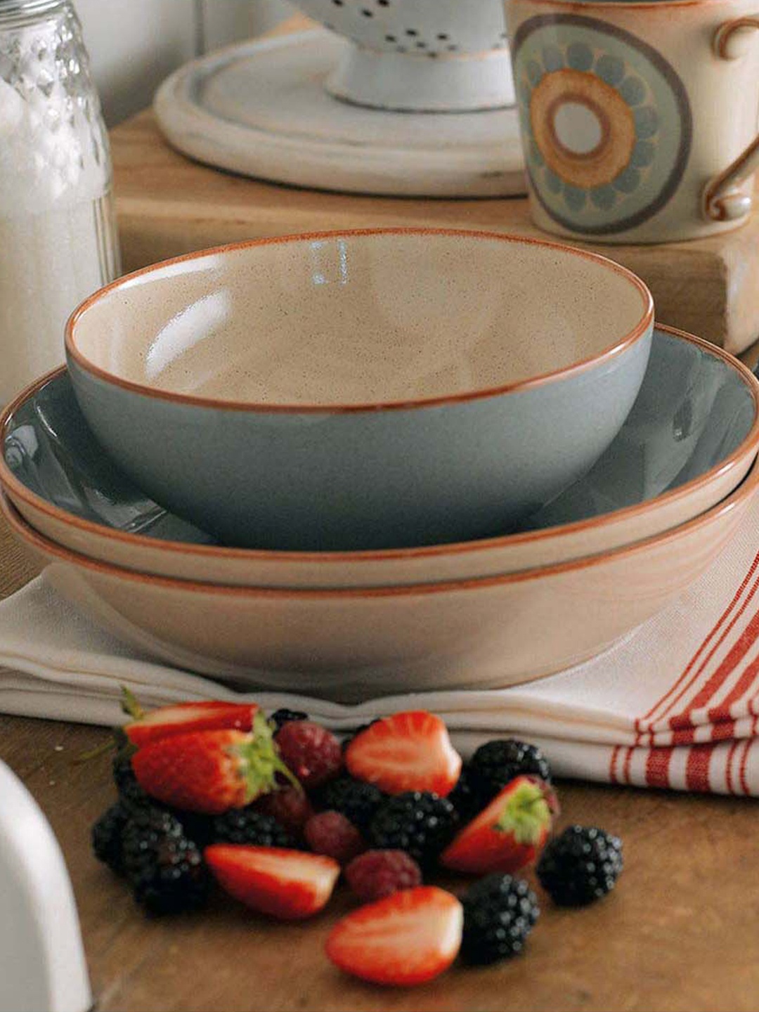 

Denby Blue Handcrafted Stoneware Glossy Pasta Bowl